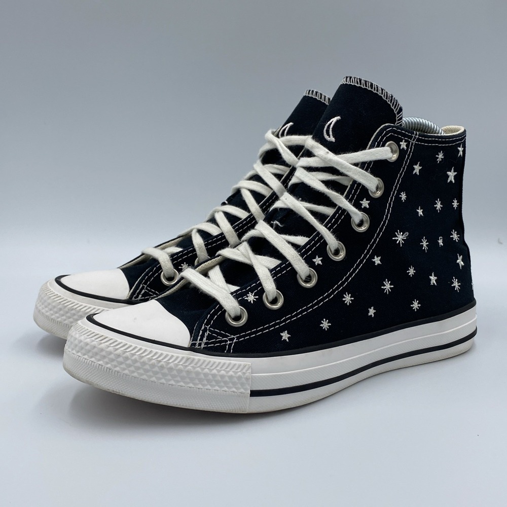 Converse Chuck Taylor All Star High Embroidered Stars Women's 7 A03723C Black